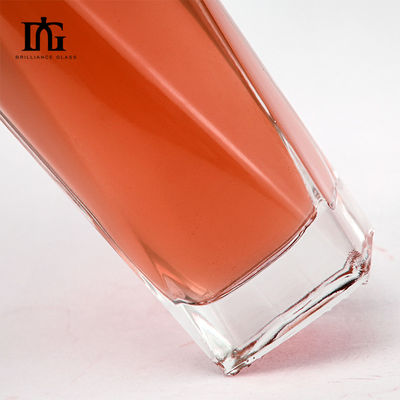 Étiquette imprimée à chaud gravée sur mesure Bouteille en verre transparent 500 ml 700 ml 750 ml 1000 ml