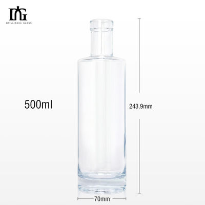 Bouteille en verre de jus de cognac de vin de liqueur de spiritueux avec une forme personnalisée et une capacité de 700 ml