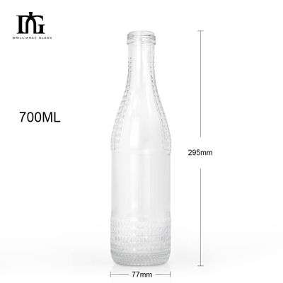 Fournit librement bouteille en verre 700 ml 500 ml pour le vin Vodka Brandy clair transparent vide