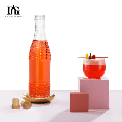 Fournit librement bouteille en verre 700 ml 500 ml pour le vin Vodka Brandy clair transparent vide