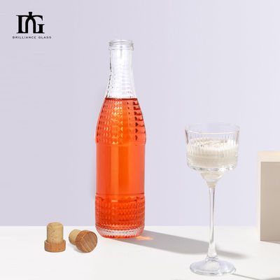 Fournit librement bouteille en verre 700 ml 500 ml pour le vin Vodka Brandy clair transparent vide