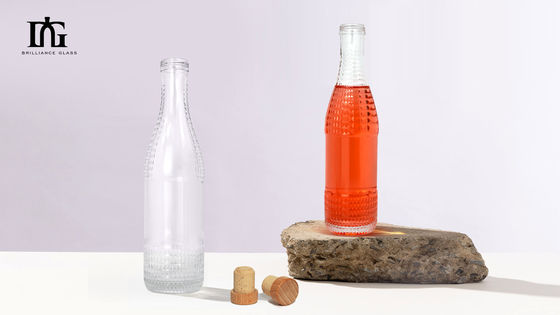 Fournit librement bouteille en verre 700 ml 500 ml pour le vin Vodka Brandy clair transparent vide