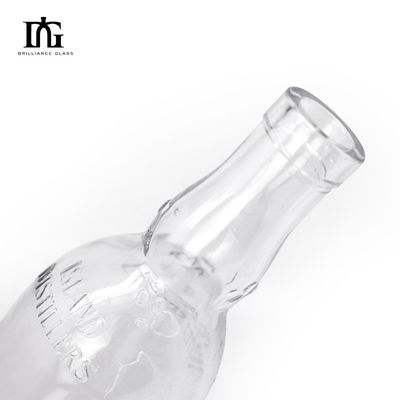 Disponible gratuitement 500 ml Bouteille en verre à fond épais transparente Whisky Brandy Rum Gin Liquor