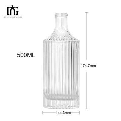 Bouteille de vodka au gin au rhum à cristal clair Vente maximale 360 ml 500 ml 700 ml Bouteille en verre personnalisée pour alcool