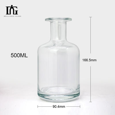 Impression à écran de conception personnalisée Bouteille de verre glacée transparente de 500 ml pour vodka whisky liqueur