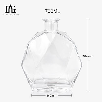 Bouteilles en verre d'alcool vide de 700 ml pour le gin, le rhum, le whisky et la vodka