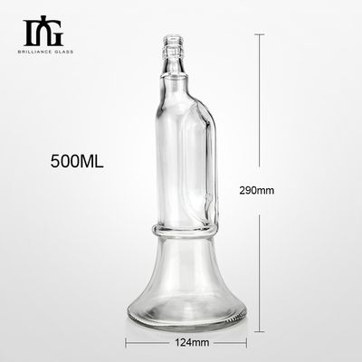 Matériau de collier en verre personnalisé Bouteilles d'alcool en verre pour gins 500ml 700ml sans plomb