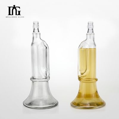 Matériau de collier en verre personnalisé Bouteilles d'alcool en verre pour gins 500ml 700ml sans plomb