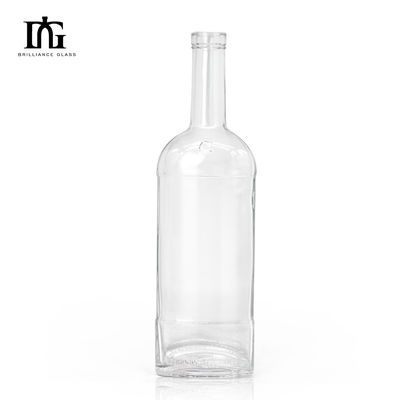 Collier en verre 750ml 700ml 500ml Bouteille de vin ronde pour les boissons alcoolisées Conception personnalisée acceptable
