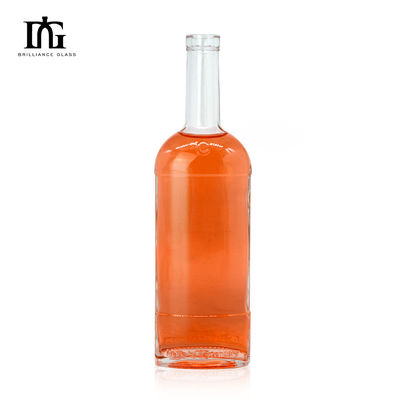 Collier en verre 750ml 700ml 500ml Bouteille de vin ronde pour les boissons alcoolisées Conception personnalisée acceptable