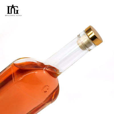 Collier en verre 750ml 700ml 500ml Bouteille de vin ronde pour les boissons alcoolisées Conception personnalisée acceptable