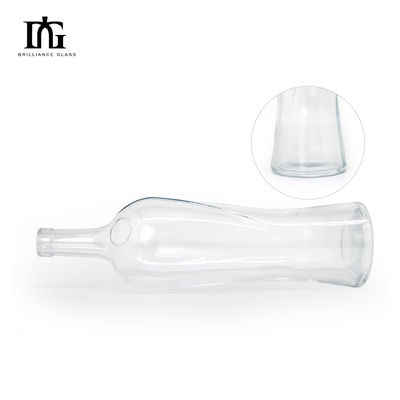 750 ml Bouteille de vin en verre pour les spiritueux Collier de whisky Matériau de verre de type capuchon vis à liège les deux