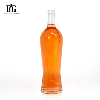 750 ml Bouteille de vin en verre pour les spiritueux Collier de whisky Matériau de verre de type capuchon vis à liège les deux