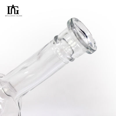 Whisky Vodka Gin Rum 700 ml Bouteille en verre transparent ronde avec bouchon à liège et vis personnalisé