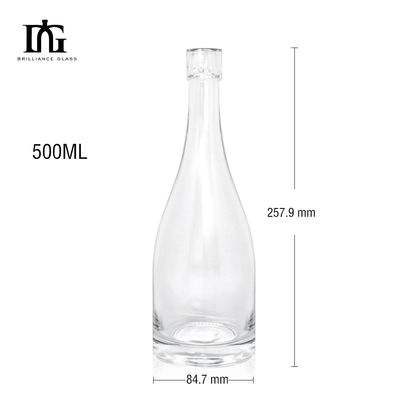 Bouteille en verre de 1000 ml/750 ml/700 ml/500 ml de capacité pour le vodka, le gin, le rhum et plus