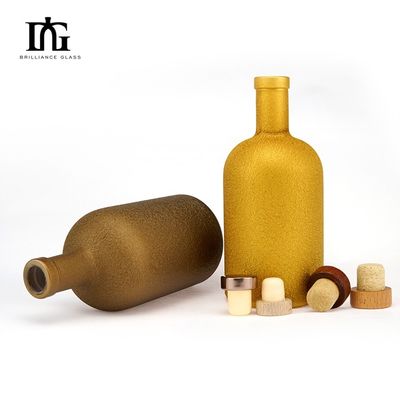Bouteille en verre de 500 ml avec liège et bouchon à vis pour l' huile d' olive Liquor Gin Vodka Liquide Vente