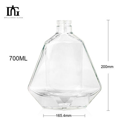 Surface gravée 750 ml Bouteille de vin en verre carré pour boissons alcoolisées Conception personnalisée
