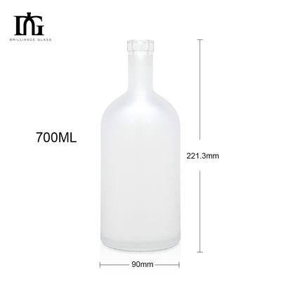 Bouteille en verre pour les liqueurs 1L Vodka Whisky Rum Tequila dans le design classique carré