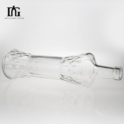 Décanteur de whisky en verre de 700 ml avec bouchon à vis de liège et col créatif