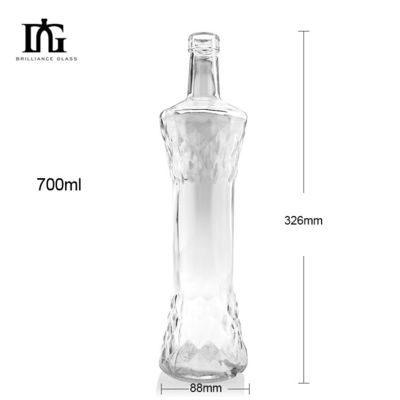 Décanteur de whisky en verre de 700 ml avec bouchon à vis de liège et col créatif