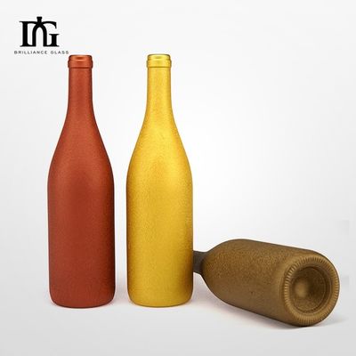 500 ml/750 ml Capacité Bouteille de vin en verre mat de couleur personnalisée pour le vin rouge et les spiritueux