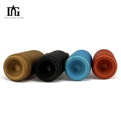 500 ml/750 ml Capacité Bouteille de vin en verre mat de couleur personnalisée pour le vin rouge et les spiritueux