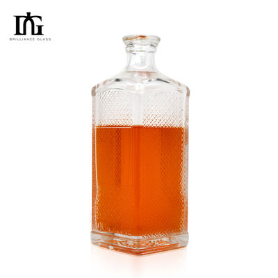 Bouteille en verre au fond soulevé sur mesure de 700 ml de capacité pour les spiritueux Whisky Vodka Gin Tequila