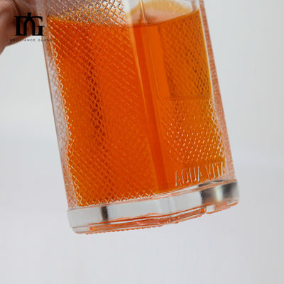 Bouteille en verre au fond soulevé sur mesure de 700 ml de capacité pour les spiritueux Whisky Vodka Gin Tequila