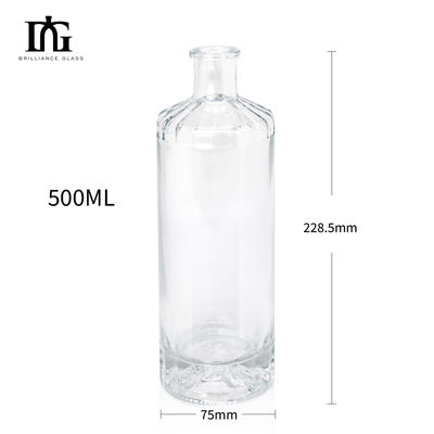 Fournit gratuitement des bouteilles en verre transparent de 500 ml avec bouchon de liège et fond épais