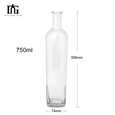 Bouteille de spiritueux vide pour boissons 1750 ml Bouteille en verre à collier personnalisé