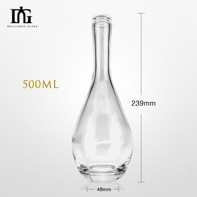 500 ml/700 ml/750 ml Fin personnalisable Long cou mince Champagne Vodka Bouteille de verre de vin