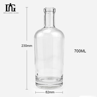 Matériau du collier Verre 500 ml/700 ml Bouteilles d'alcool rondes vides avec bouchons de liège