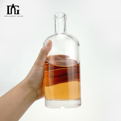 Matériau du collier Verre 500 ml/700 ml Bouteilles d'alcool rondes vides avec bouchons de liège