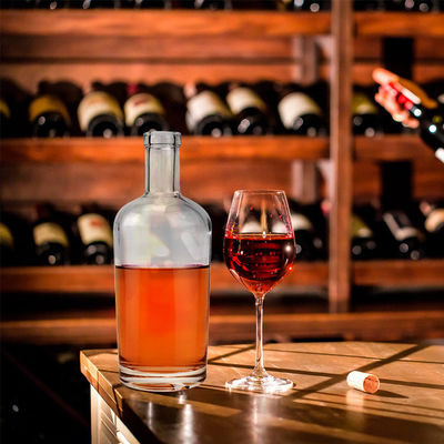 Matériau du collier Verre 500 ml/700 ml Bouteilles d'alcool rondes vides avec bouchons de liège