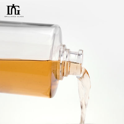 Collier de verre 500 ml Ronde transparente vide verre de silex Liquor de vin Whisky Vodka Bouteille avec couvercle scellé de liège