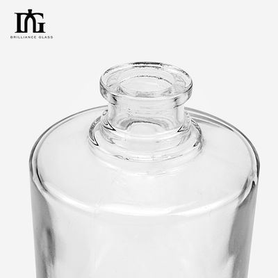 Collier de verre 500 ml Ronde transparente vide verre de silex Liquor de vin Whisky Vodka Bouteille avec couvercle scellé de liège
