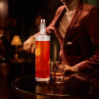 Graverie bouteilles de verre rondes et claires pour alcool