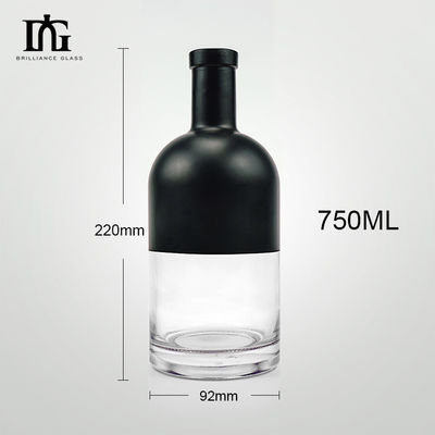 Bouteille en verre rond vide de 770 ml pour whisky, cognac, vodka, rhum, gin et autres spiritueux