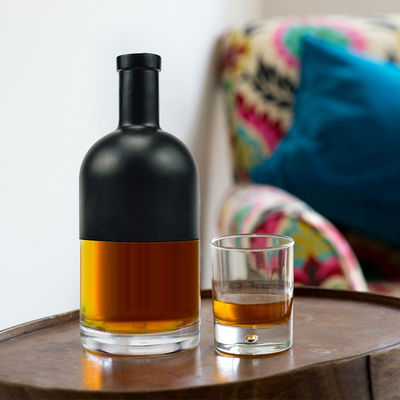 Bouteille en verre rond vide de 770 ml pour whisky, cognac, vodka, rhum, gin et autres spiritueux