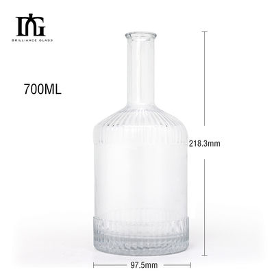 500 ml/700 ml Bouteille en verre à vis transparente de haute qualité