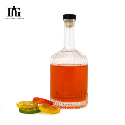 500 ml/700 ml Bouteille en verre à vis transparente de haute qualité