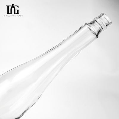 Fournit gratuitement 550 ml Bouteille de vin en verre clair glace à col long vide Bouteille de champagne