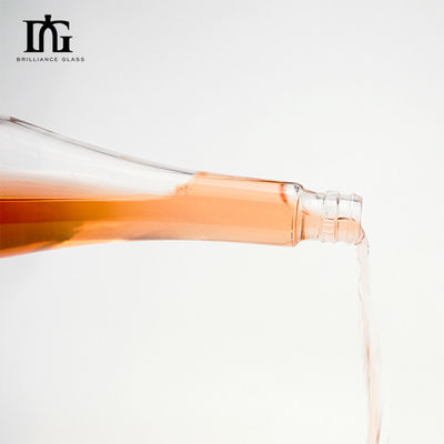 Fournit gratuitement 550 ml Bouteille de vin en verre clair glace à col long vide Bouteille de champagne