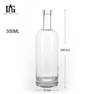 Bouteille en verre 700 ml 500 ml Vodka Wine avec sérigraphie personnalisée et estampage à chaud