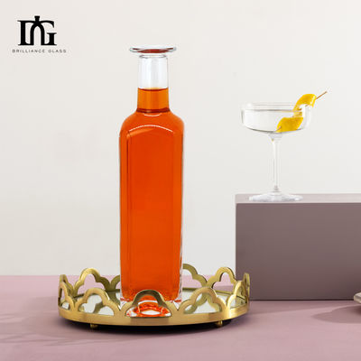 750 ml 1000 ml Whisky Rum Gin Tequila Bouteille en verre avec bouchon de liège et design élégant