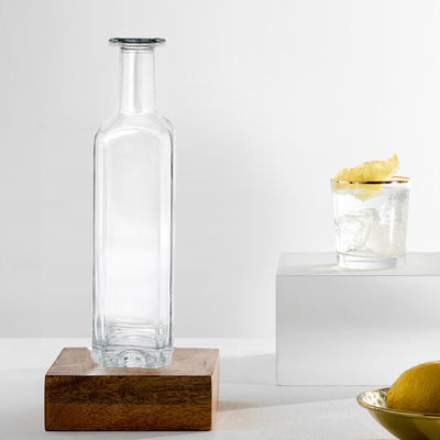 750 ml 1000 ml Whisky Rum Gin Tequila Bouteille en verre avec bouchon de liège et design élégant