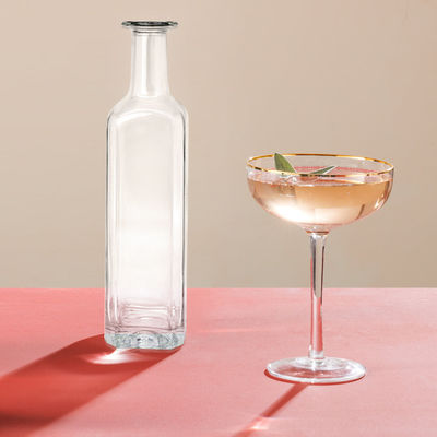 750 ml 1000 ml Whisky Rum Gin Tequila Bouteille en verre avec bouchon de liège et design élégant
