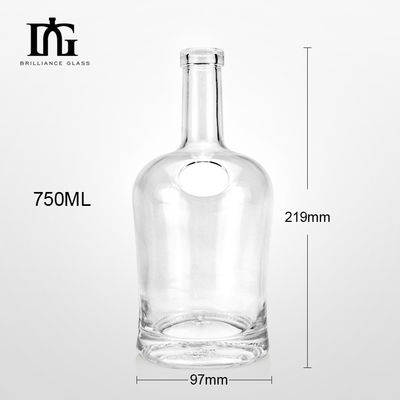 OEM/ODM Acceptable Bouteille de vin ronde cristalline blanche avec liège 500 ml Capacité