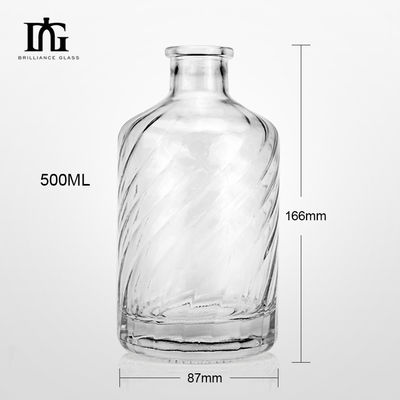 Collier en verre gravé 500 ml Bouteille de vodka avec fond épais et design personnalisé