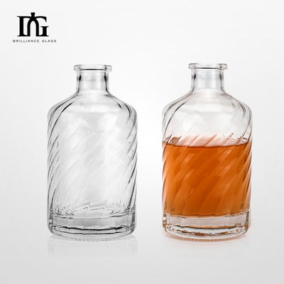Collier en verre gravé 500 ml Bouteille de vodka avec fond épais et design personnalisé